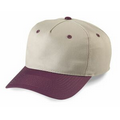 2 Tone Pro Look Low Crown 5 Panel Cotton Twill Cap